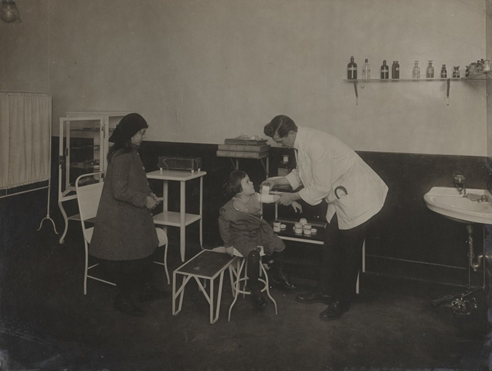 A child being treated at the Dispensary in 1916.