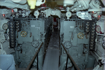 Undamaged U-505 diesel room.